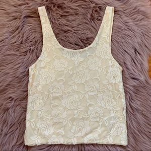 Lace crop tank top